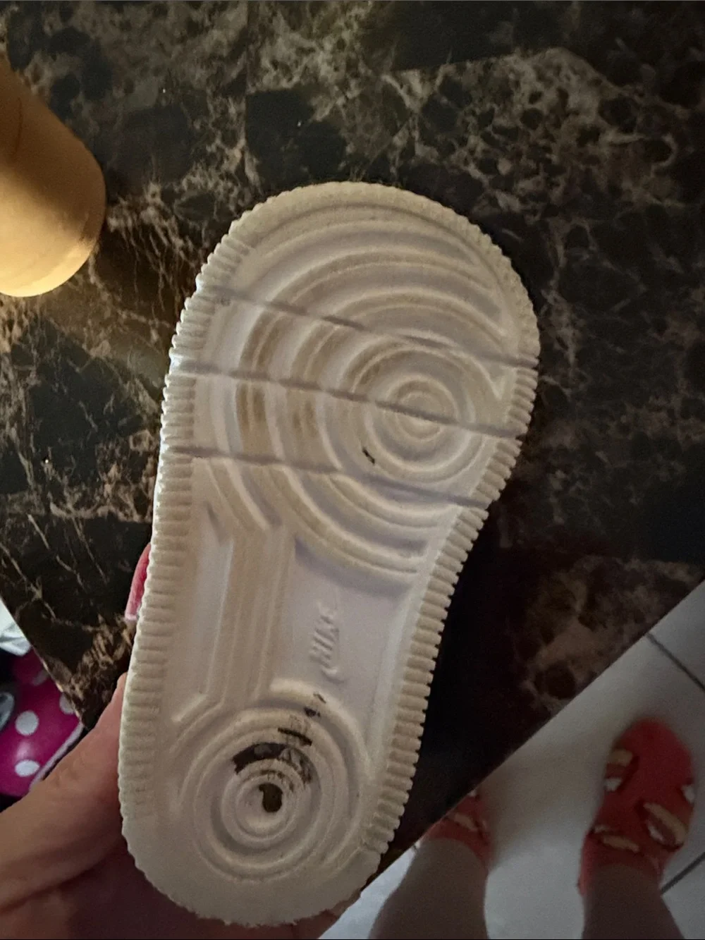 Nike Kids Pink and White Velcro Athletic Sneaker